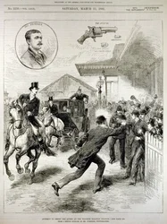 Försök att skjuta drottningen vid Windsor Railway Station, från "The Illustrated London News", 11 mars 1882