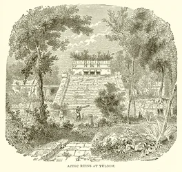 Aztekiska ruiner vid Tuloom