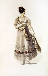 Bollklänning, modeplatta från Ackermann