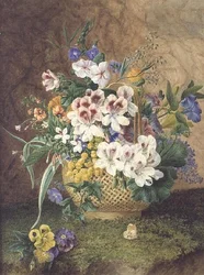 Korg med blommor