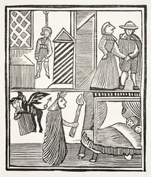 Batemans Tragedy, illustration från Chap-books of the Eighteenth Century av John Ashton, pub. 1882