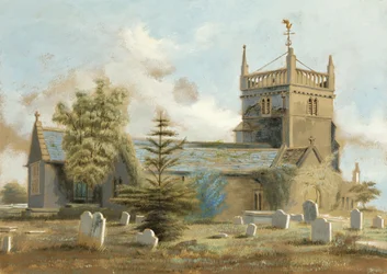 Bedminster Old Church (olja på papper)