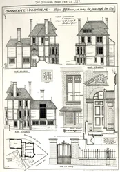 Bijou Residence Sunnycote, Hampstead, (med studio) för John Ingle Lee Esq, från The Building News, 23 februari 1877 News, 23 februari 1877