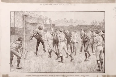 Blackburn Rovers vs. Nottingham County på Kennington Oval, från The Illustrated Sporting and Dramatic News, 23 mars 1891