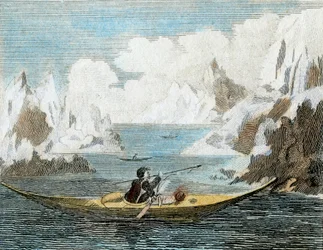 En grönländsk mans båt, ca 1779 (gravyr)