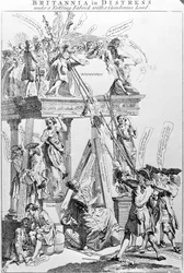 Britannia in Distress Under a Tottring Fabrick med en besvärlig last, cirka 1756