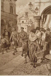 Brittiska högländare välkomnades i en fransk stad, 1914-19