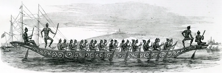 Burmese War Boat, hämtad från The London Illustrated News, 1852