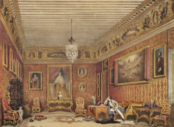 Byrons Room i Palazzo Mocenigo, Venedig (wc på papper)