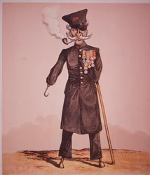 Karikatyr av Chelsea Pensioner of the Royal Hospital, från 