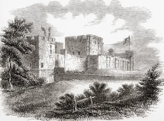 Carlisle Castle, Carlise, Cumbria, England sett här på 1800-talet, från Old England: A Pictorial Museum, pub. 1847