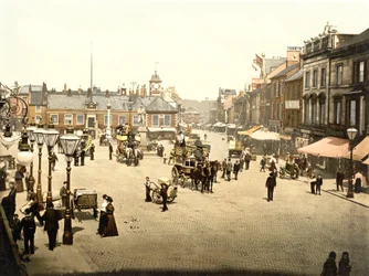 Carlisle Market Place (handfärgat foto)