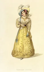 Vagnsdräkt, modetallrik från Ackermanns Repository of Arts, ca 1827