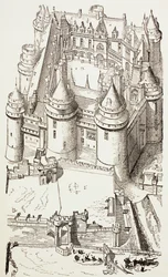 Pierrefonds slott, Frankrike, ca 1880