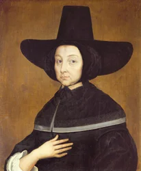Catherine Davenant, hustru till Thomas Lamplugh (olja på duk)
