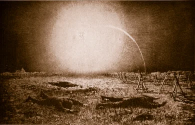 Fångad i bländningen av en tysk ljusproducerande projektil: En brittisk patrull i fara mellan skyttegravarna, 1914-19