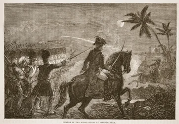 Charge of the Highlanders at Seringapatam, illustration från Cassells Illustrated History of India av James Grant, pub. 1879