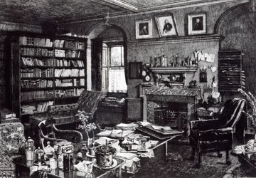Charles Darwins studie vid Down House, 1882