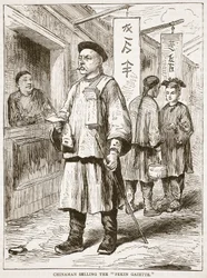 Kinaman som säljer Pekin Gazette, illustration från Cassells Illustrated History of England