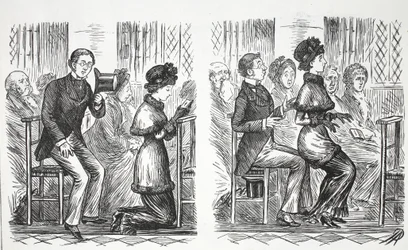 Kyrkliga seder, illustration från Punch