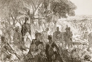 Clive at Plassey, illustration från Cassells Illustrated History of India av James Grant, pub. 1879