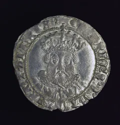 Mynt som bär huvudet av Henry VIII (silver)