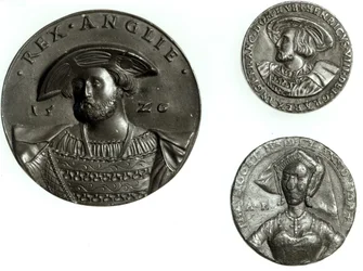 Mynt med Henrik VIII och Anne Boleyn (guld)