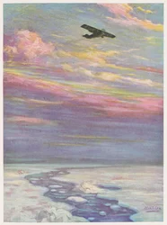 Befälhavare Richard E. Byrd flyger över Nordpolen i sitt monoplan
