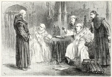 Konferens mellan Thorpe och Arundel, illustration från The History of Protestantism av James Aitken Wylie (1808-1890), pub. 1878