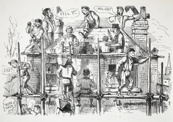 Byggnadsarbetare, illustration från Punch