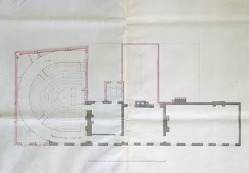Kontraktsritning för första våningen i Kungliga institutionen, 1800