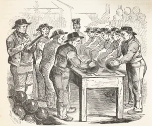 Fångar skrapskott, illustration från The Criminal Prisons of London och Scenes from Prison Life av Henry Mayhew och John Binny, pub. 1862
