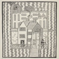 Kopia av The Map of Mockbeggar Hall, med hans situation i det stora landet som kallas någonstans, c.1633, från Ballad of Roxborough