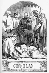 Coriolan (Coriolanus) - Illustration i "" Completes de William Shakespeare"" 1866 - Illustrationerna och den allmänna formen för denna utgåva är lånade från Cassells illustrerade Shakespeare, publicerad i London