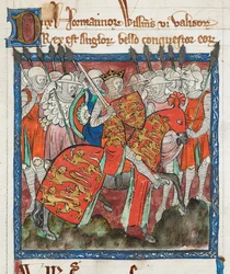 Cott Claud D II f.33 Vilhelm Erövraren rider med sina soldater, 