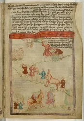 Bomull Claudius B. IV f.38, Genesis. En berättelse om en resa, från "Old English Hexateuch" (vellum)