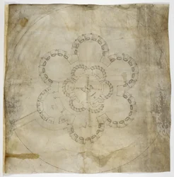 Bomull MS. Augustus I.i.67 Ground Plan of Deal Castle (bläck på pergament)