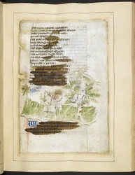 Cotton MS Tiberius A. VII fol.49 En personifikation av nekromanti