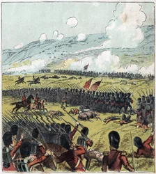 Krimkriget (1853-1856): Slaget vid Alma mellan den ryska armén och en brittisk, fransk och turkisk koalition den 20/09/1854. "Slaget vid Alma"
