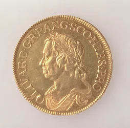 Oliver Cromwells krona (1599-1658), London Mint, 1658 (framsidan) (guld) (för baksidan se 168064)