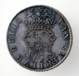 Oliver Cromwells krona (1599-1658), London Mint, 1658 (baksidan) (silver) (för framsidan se 168061)