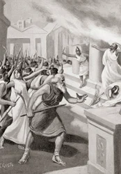 Cylon of Croton som leder en revolt mot pytagoreerna, ca 509 f.Kr., från Hutchinson