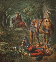William den andres död, pub. 1890 (färglitografi)