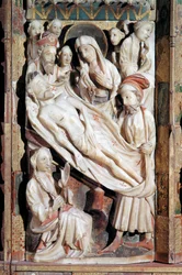 Deposition, passionens polyptyk (alabastrelief