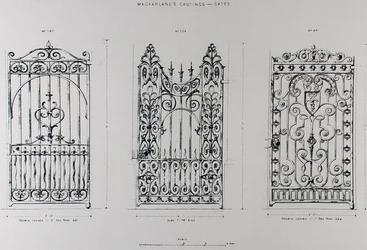 Design för gjutjärnsräcken, från 
