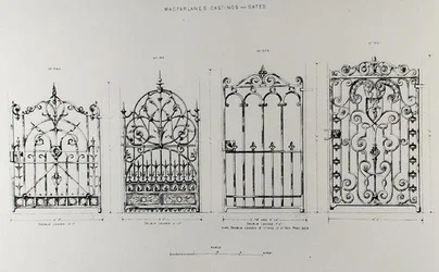 Design för gjutjärnsräcken, från 