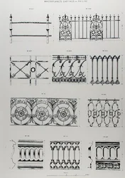 Design för gjutjärnsräcken, från 
