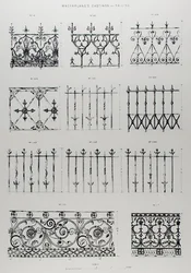 Design för gjutjärnsräcken, från 