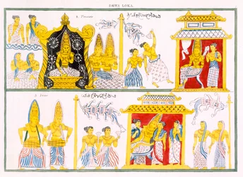 Dewa Loka, från The History and Doctrine of Buddhism av Edward Upham, 1829