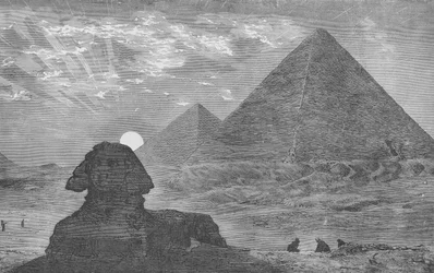 Avlägsen vy av pyramiderna